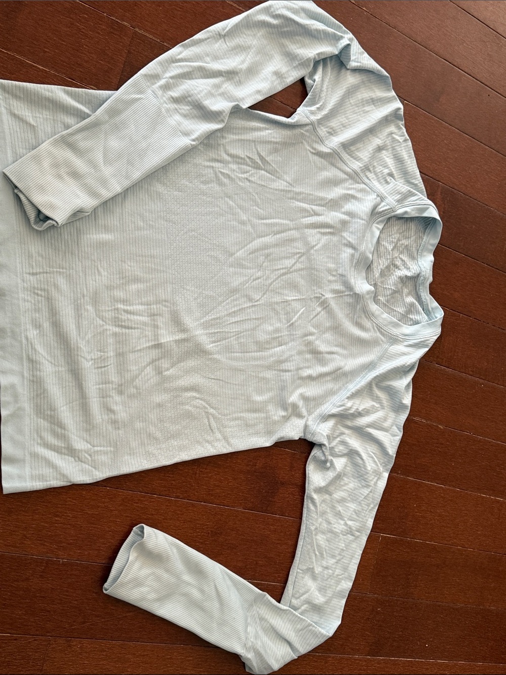 lululemon athletica Pale Blue Long-Sleeve Ribbed Crew Top